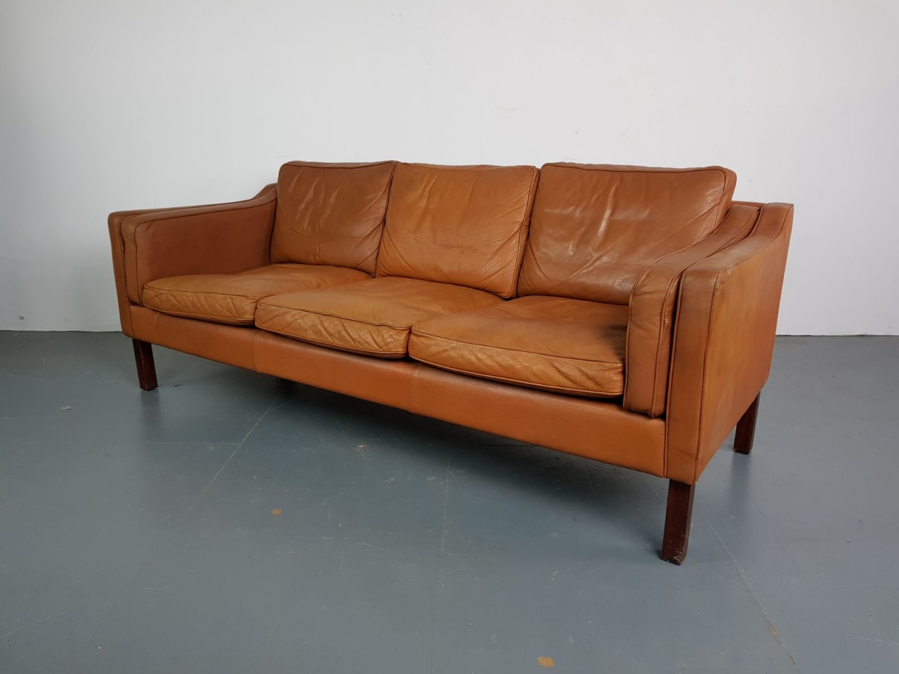 camel tan leather sofa